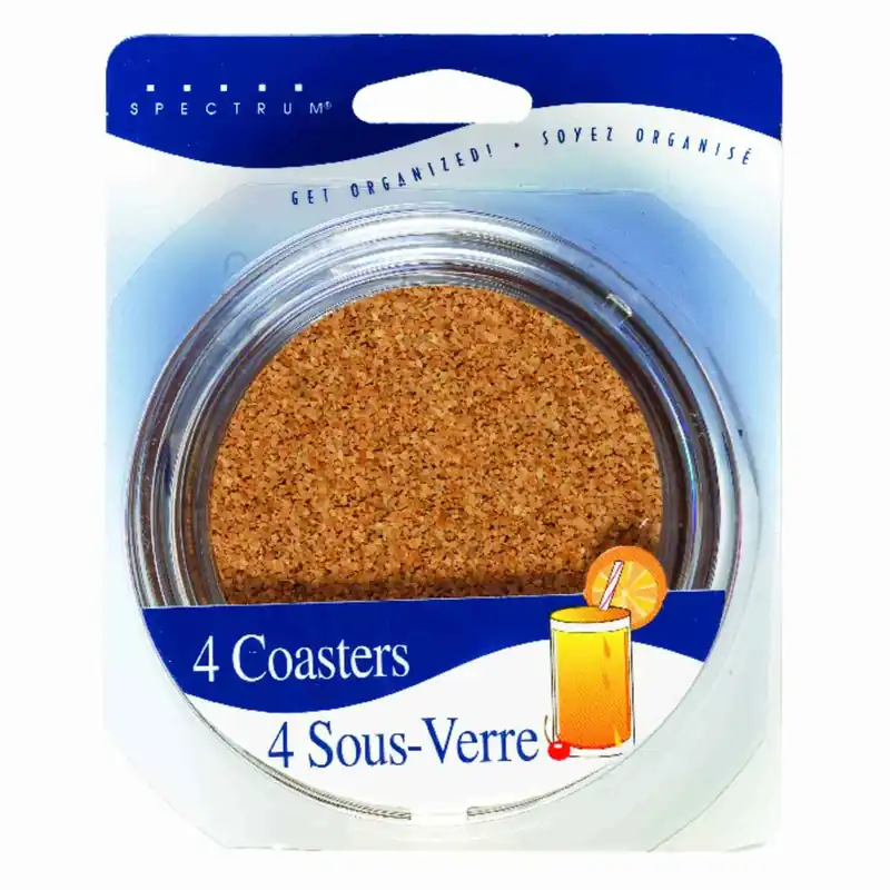 Clear Plastic Coaster Set - 4 In. W X 1.3 In. L X .25 In. H