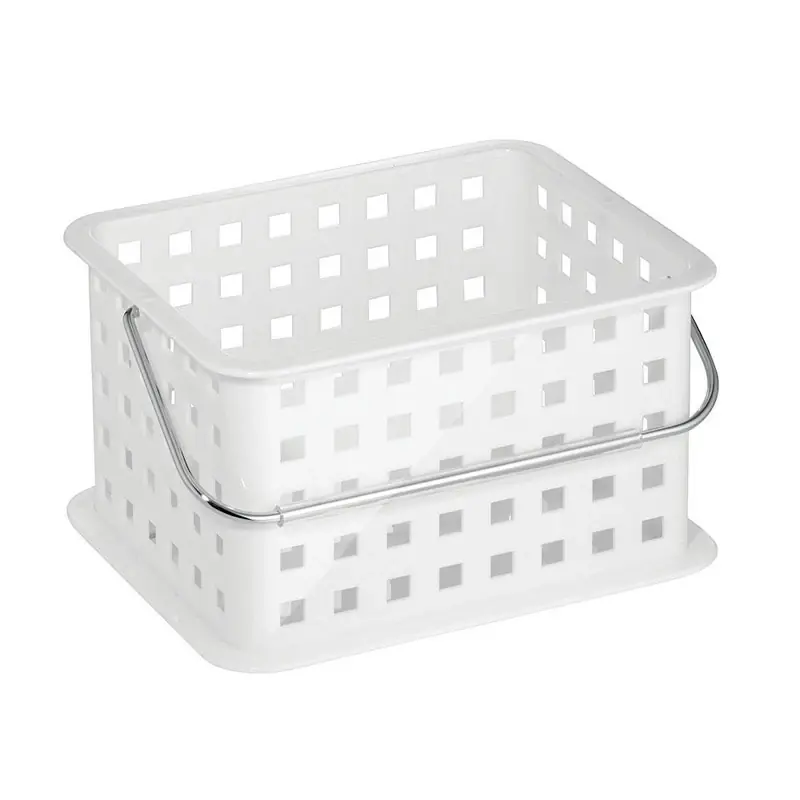 White Storage Basket 7.5 In. H X 9.75 In. W X 11.25 In. D