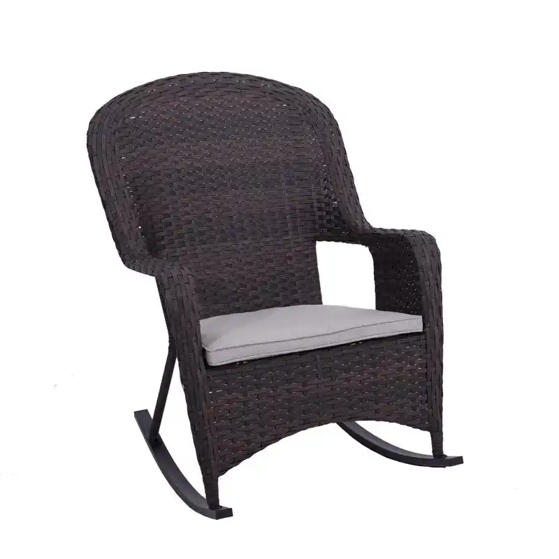 Greenwich Brown Steel Frame Rocking Chair - 40.94 In Height