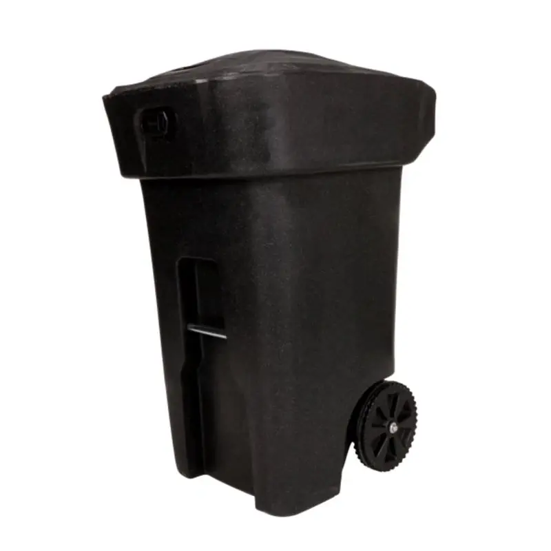 Bear Tough 64 Gallon Black Polyethylene Wheeled Garbage Can With Lid