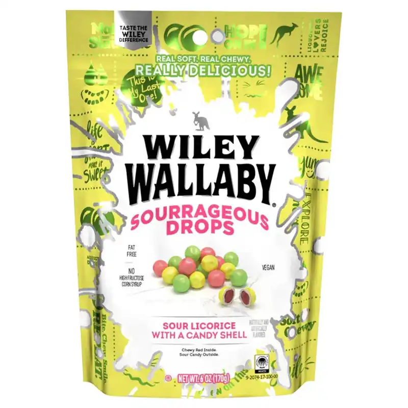 Wiley Wallaby Licorice Sourrageous Drops