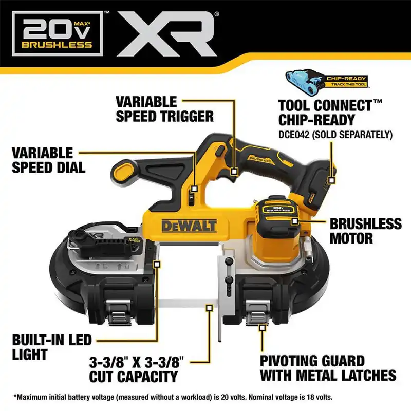 Dewalt 20V MAX* XR® 3-3/8" Bandsaw (TOOL ONLY)