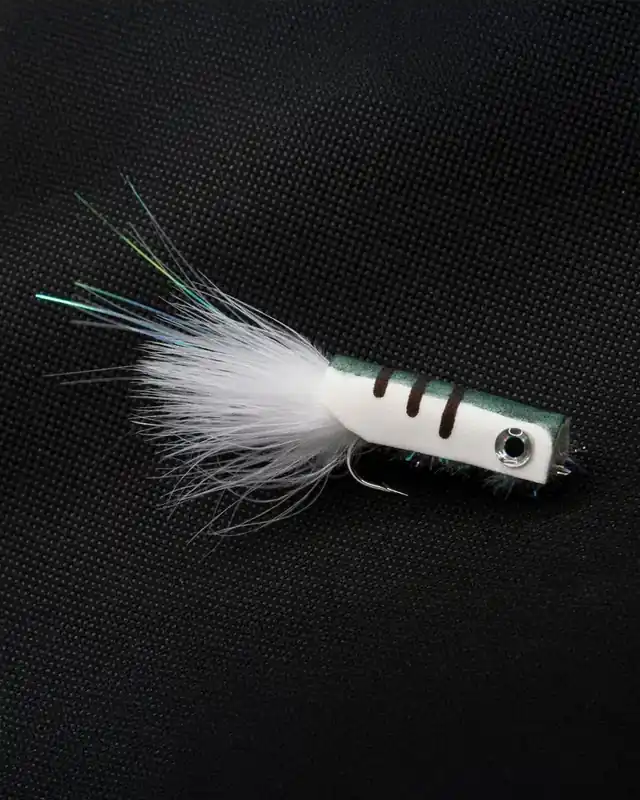 Blue Line Co Poppin Minnow For Bass - White Barred