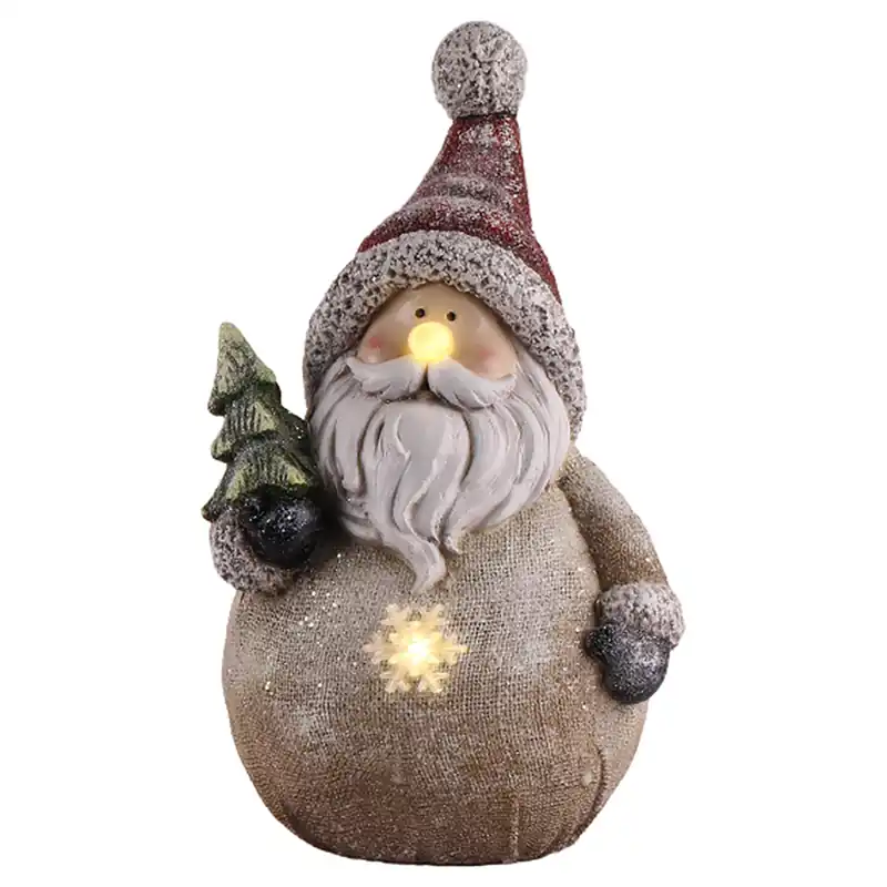 Backyard Expressions Magnesia Santa Statue w/LED