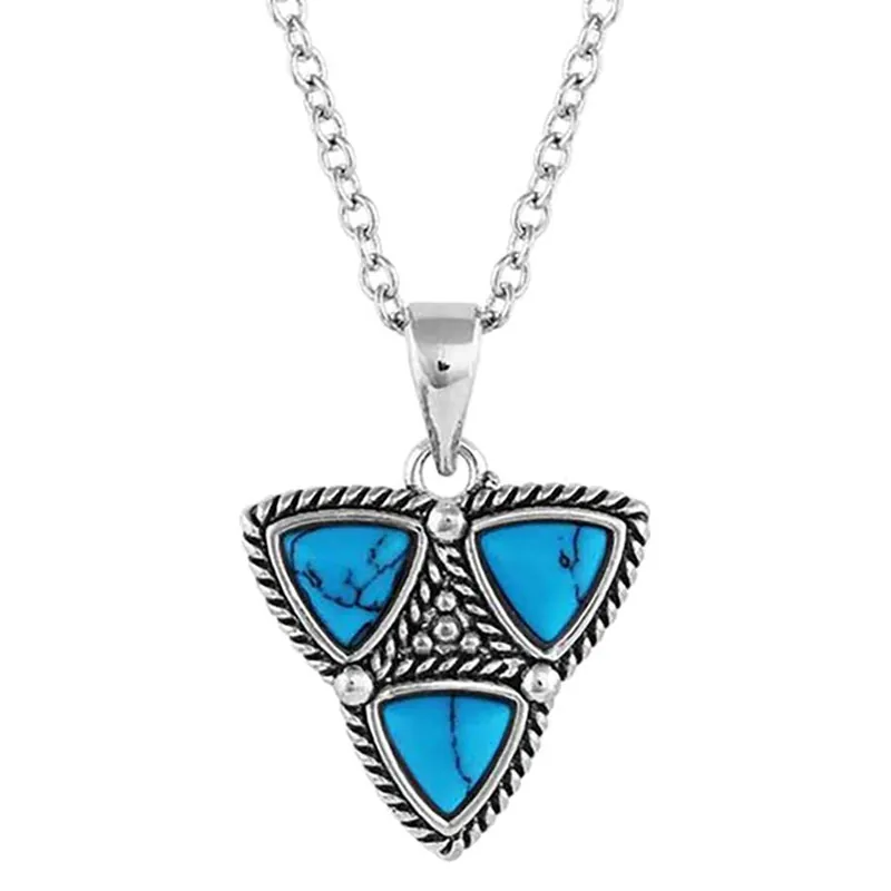 Montana Silversmiths Women‘s Trilogy Trillion Turquoise Necklace