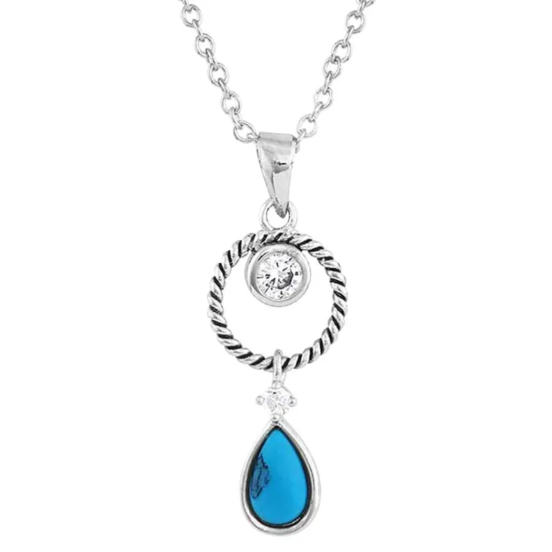 Montana Silversmiths Women‘s Haloed Moon Rising Turquoise Necklace
