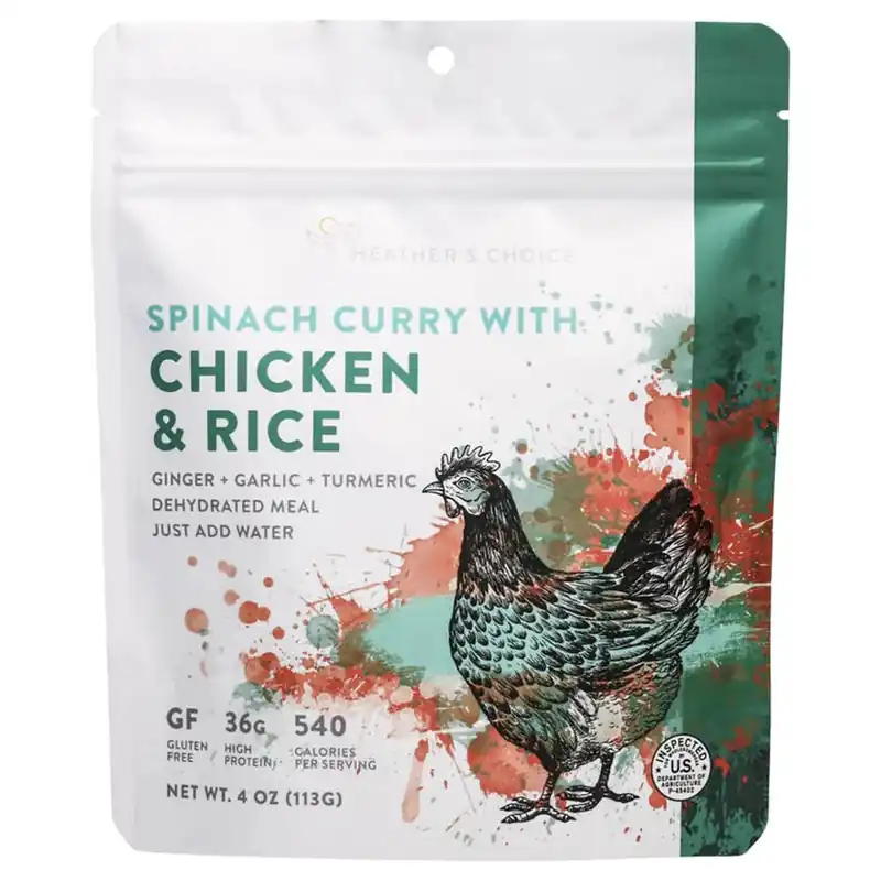 Heather‘s Choice Spinach Curry with Chicken & Rice