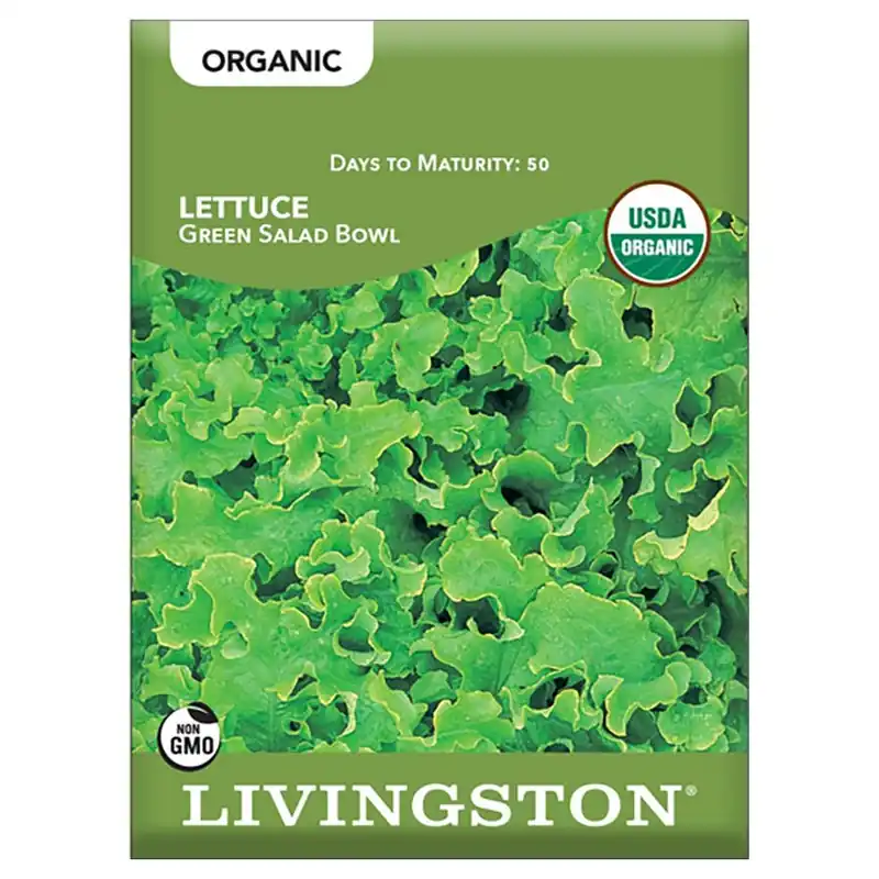 Livingston Seed Organic Green Salad Bowl Lettuce Seeds