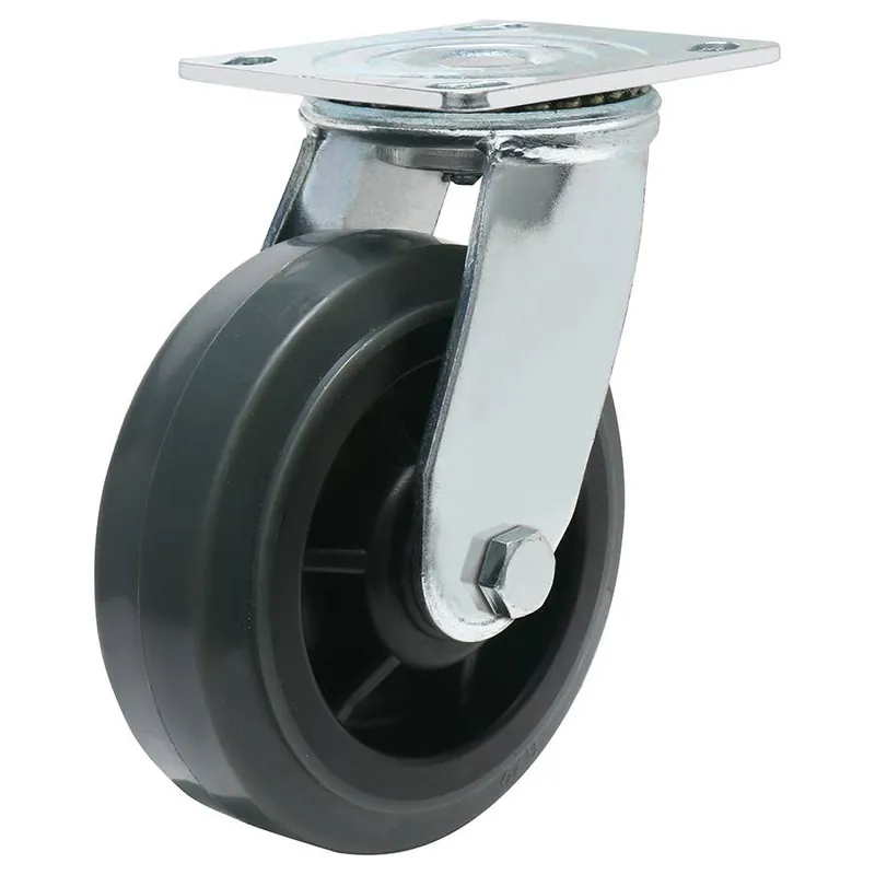 Precision Casters Thermoplastic Rubber Swivel Plate Caster