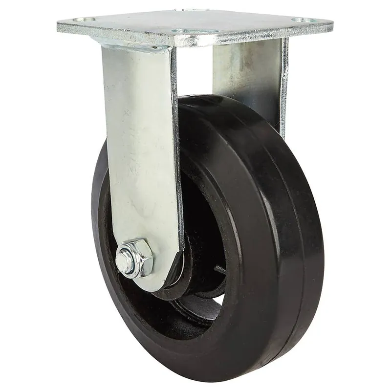 Precision Casters Rubber Rigid Plate Caster