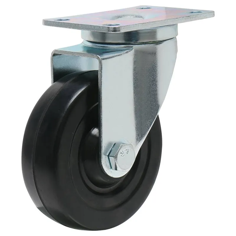 Precision Casters Rubber Swivel Plate Caster