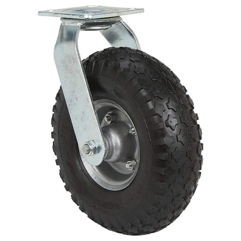 Precision Casters No Flat Swivel Plate Caster