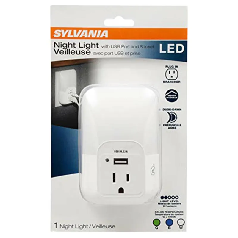 Sylvania Natural White Night Light w/USB Ports