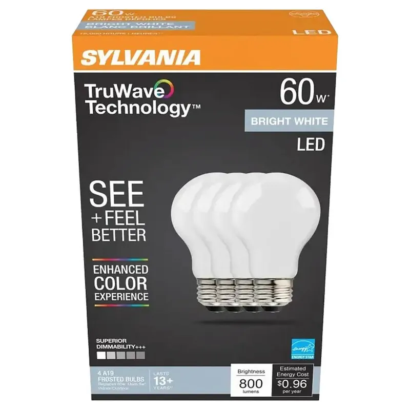 Sylvania TruWave 3500K Dimmable A19 Bright White LED Bulb