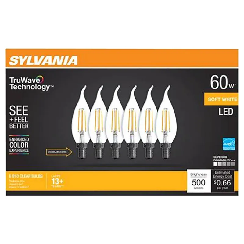 Sylvania TruWave 2700K Dimmable B10 Soft White LED Bulb
