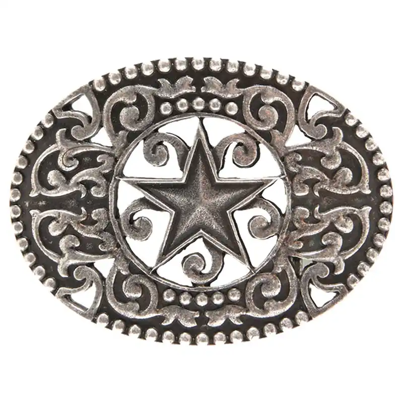 AndWest Men‘s Star and Scroll Filigree Buckle