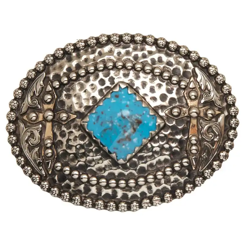 AndWest Men‘s Amistad Crosses with Turquoise Diamond Buckle