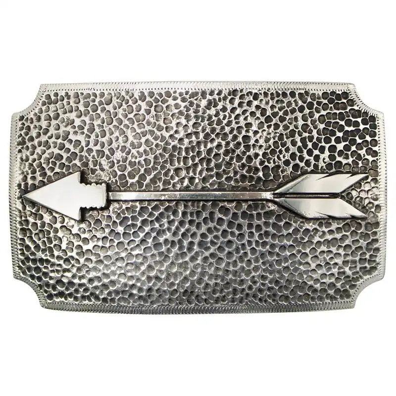 AndWest Men‘s Straight Arrow Hammered Iconic Classic Buckle