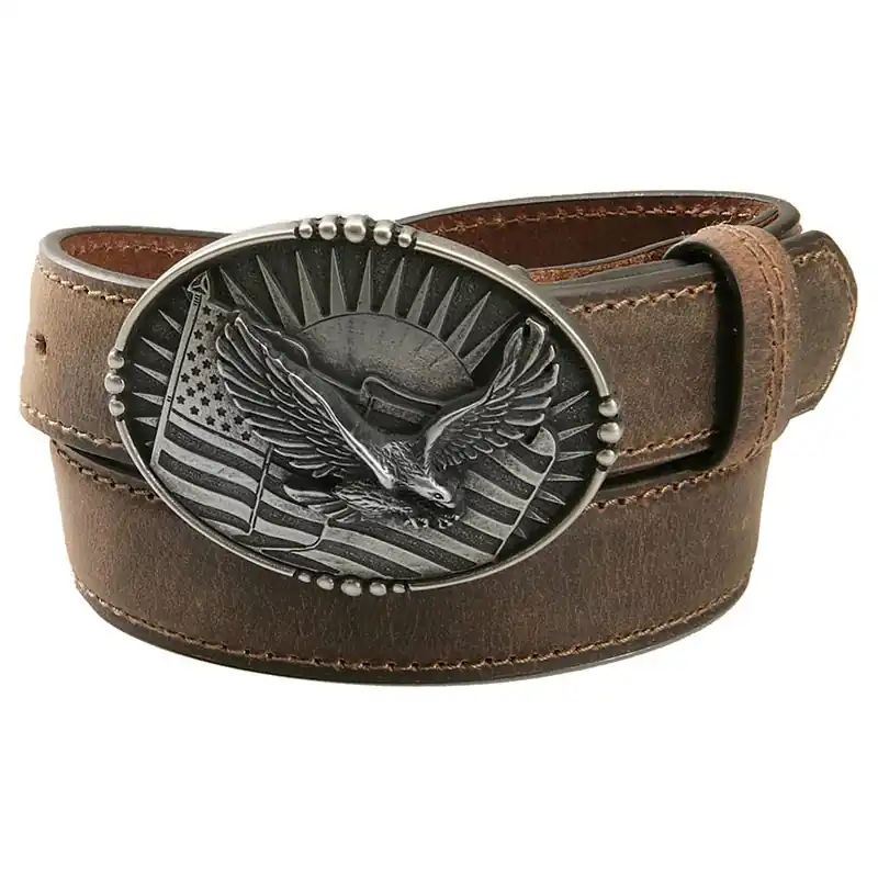 AndWest Boy‘s 1-1/4" Eagle Plaque Buckle Belt