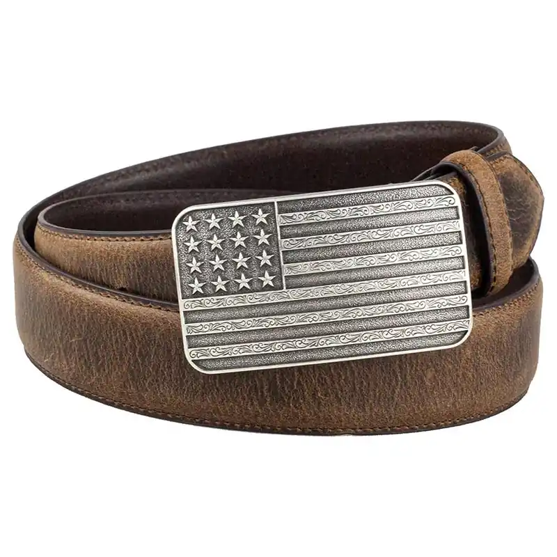 AndWest Men‘s 1-1/2" American Flag Buckle Belt