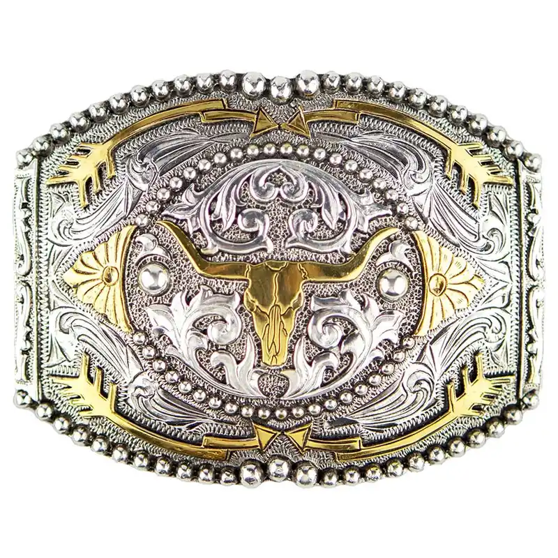 AndWest Men‘s Longhorn with Arrows Buckle