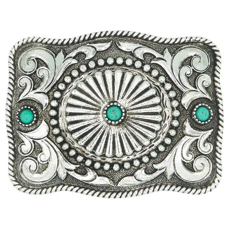 AndWest Men‘s Concho with Turquoise Accents Buckle