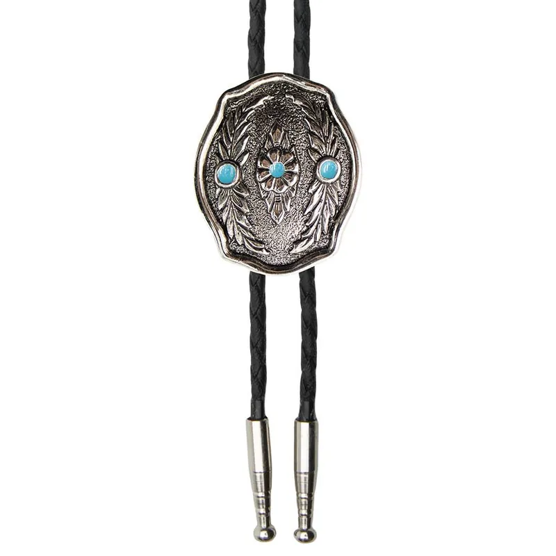 AndWest Men‘s Feathers with Turquoise Bolo Tie