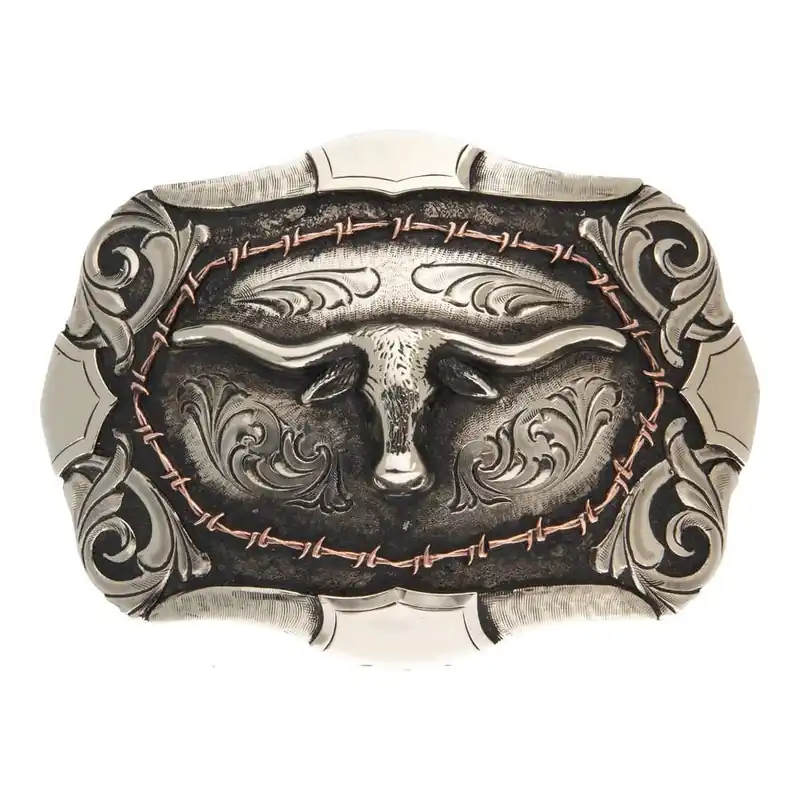 AndWest Men‘s Bryce Steer Head with Barbwire Buckle