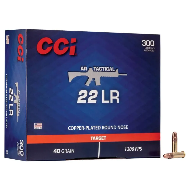 CCI AR Tactical .22 LR Copper-Plated Round Nose Rifle Ammunition