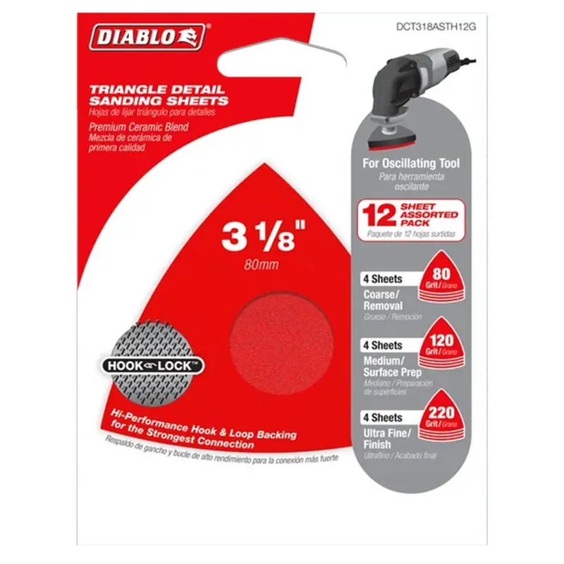 Diablo 3-1/8" Coarse Detail Triangle Oscillating Sanding Sheet