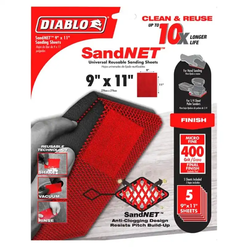 Diablo 400-Grit SandNET Universal Reusable Sanding Sheets