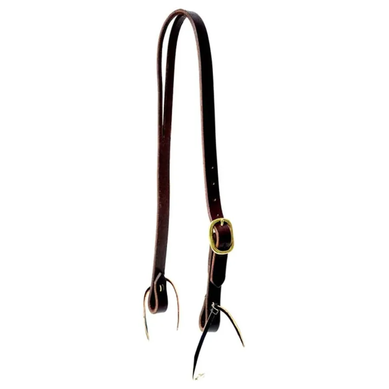 Mustang Oiled Harness Leather Slit Ear Headstall w/Tie Ends