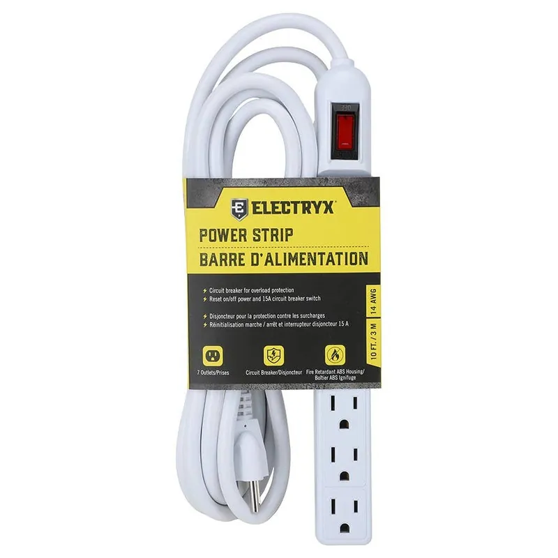 Electryx 7-Outlets Power Strip with Cord