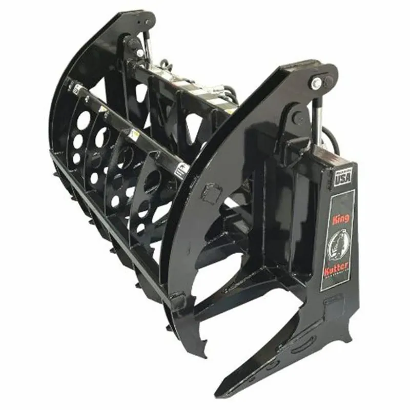 King Kutter Skid Steer Brush Bucket with Grapple