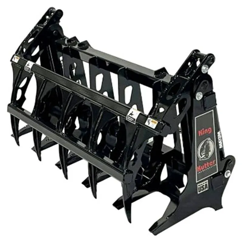 King Kutter Skid Steer Brush Bucket with Grapple