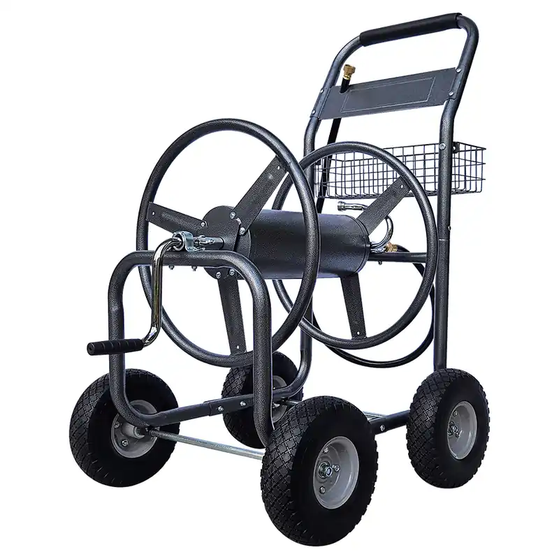 Livingscape 4-Wheel Steel Hose Reel Cart