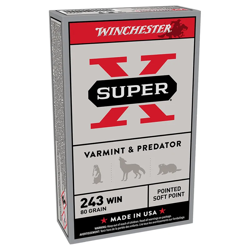 Winchester Super X Varmint JSP .243 Win Rifle Ammunition