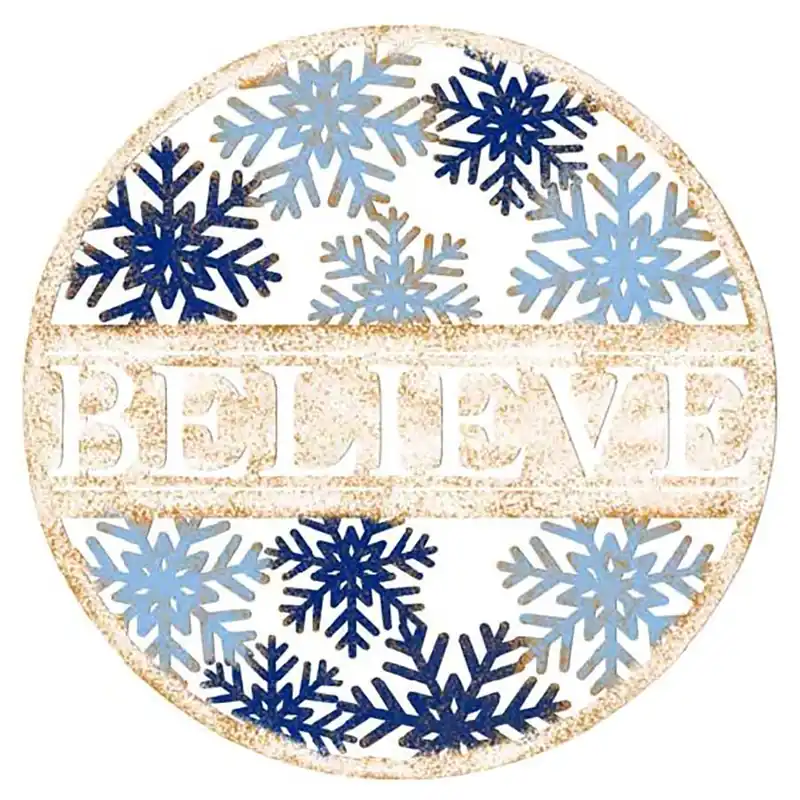 Backyard Expressions Believe Round Wall Sign