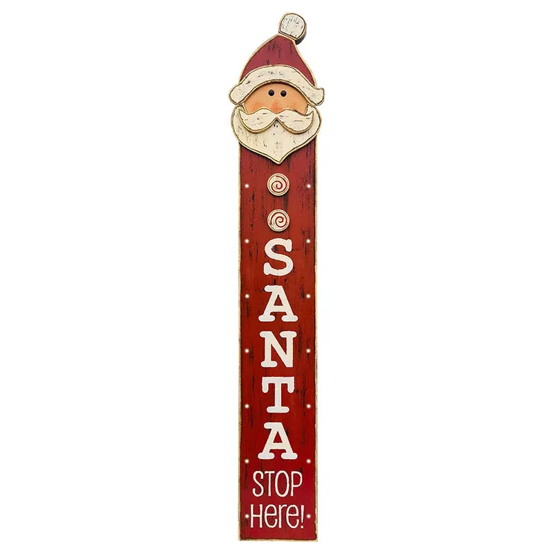 Backyard Expressions Santa Stop Chunky Wood