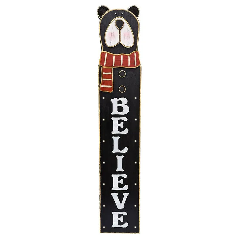 Backyard Expressions Welcome Bear Chunky Wood
