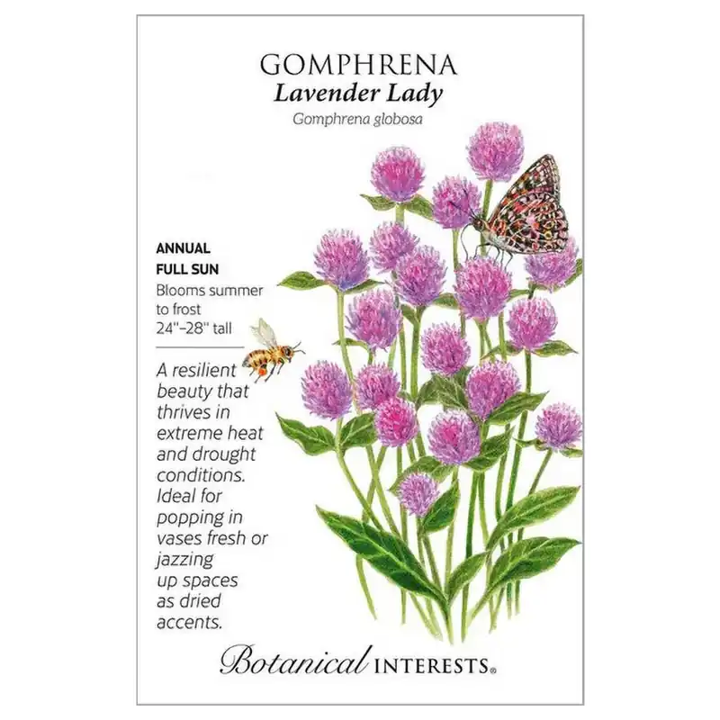 Botanical Interests Lavender Lady Gomphrena Seeds