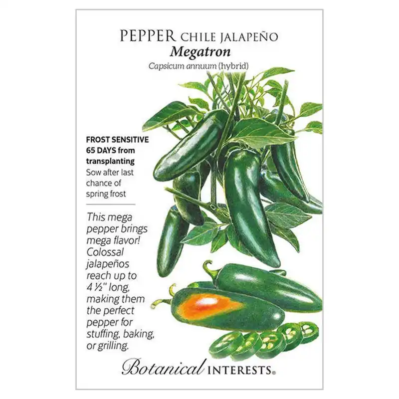 Botanical Interests Chile Jalapeno Megatron Hybrid Pepper Seeds