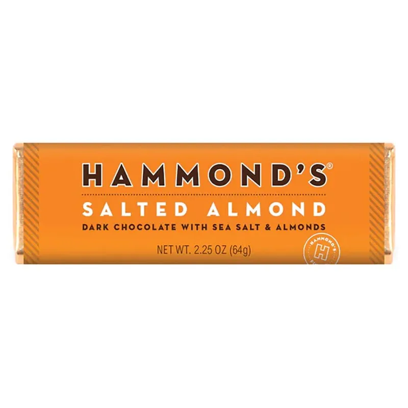 Hammond‘s Candies Dark Chocolate with Sea Salt and Almonds Candy Bar