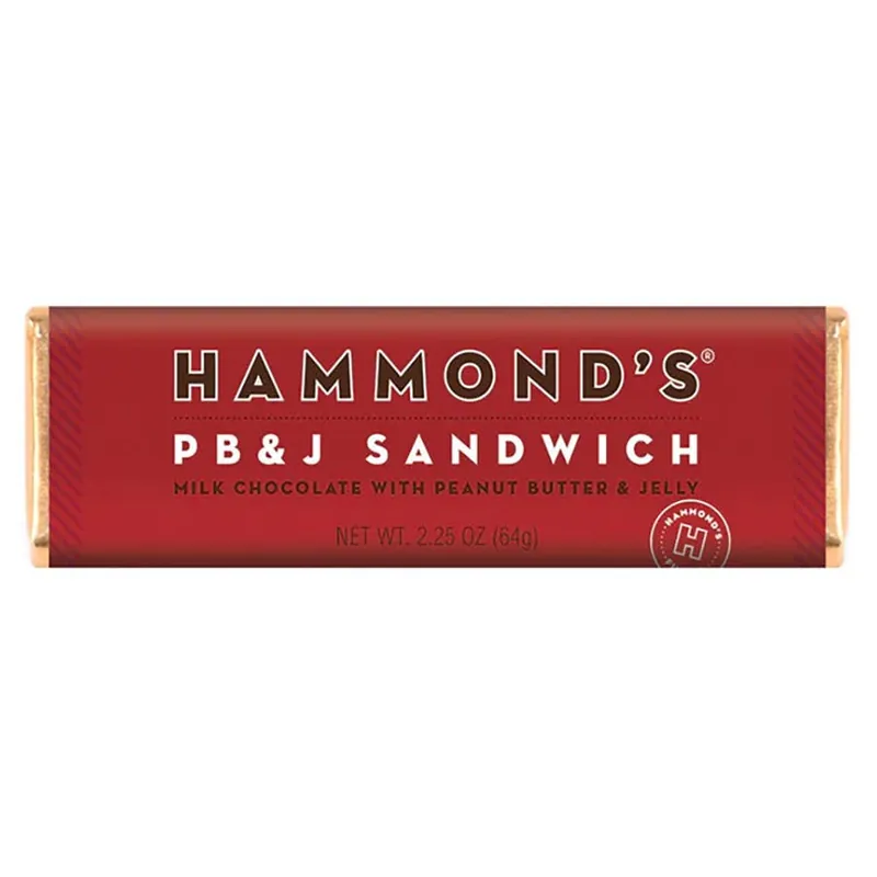Hammond‘s Candies Milk Chocolate with Peanut Butter and Jelly Candy Bar