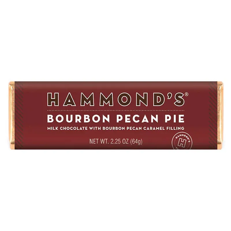 Hammond‘s Candies Milk Chocolate with Bourbon Pecan Caramel Filling Candy Bar