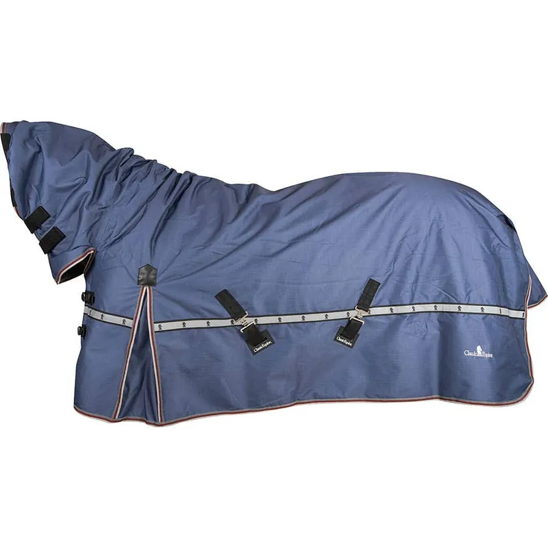 Classic Equine 5K Cross Trainer Winter Blanket with Hood - Dusty Blue
