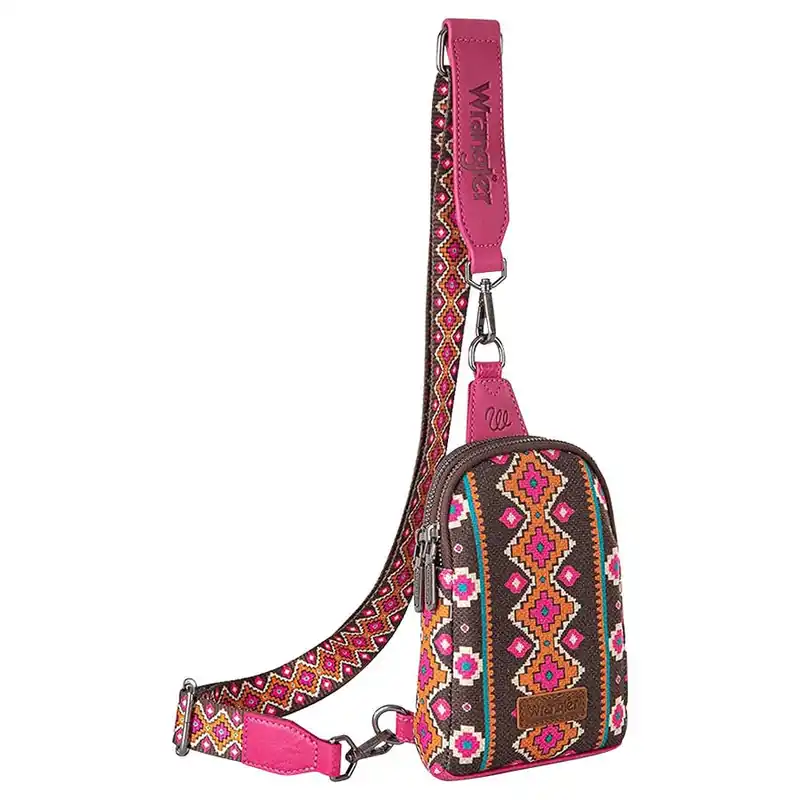 Wrangler Women‘s Southwestern All-Over Aztec Print Sling Bag
