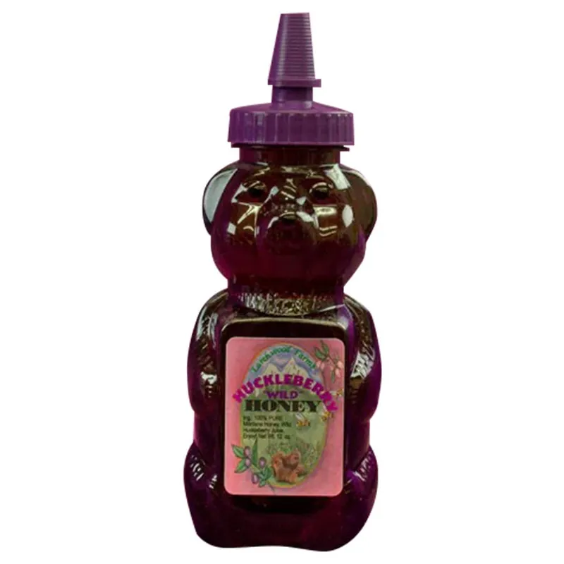Larchwood Farms "Wild" Huckleberry Honey Squeeze Bear