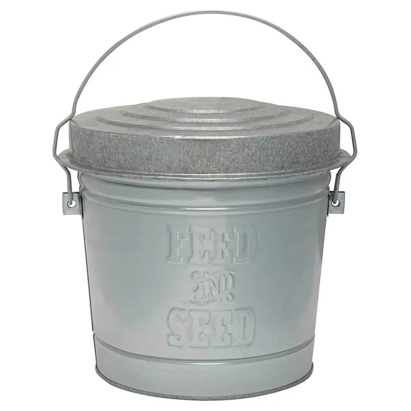 Behrens Embossed Galvanized Steel Trash Can with Locking Lid