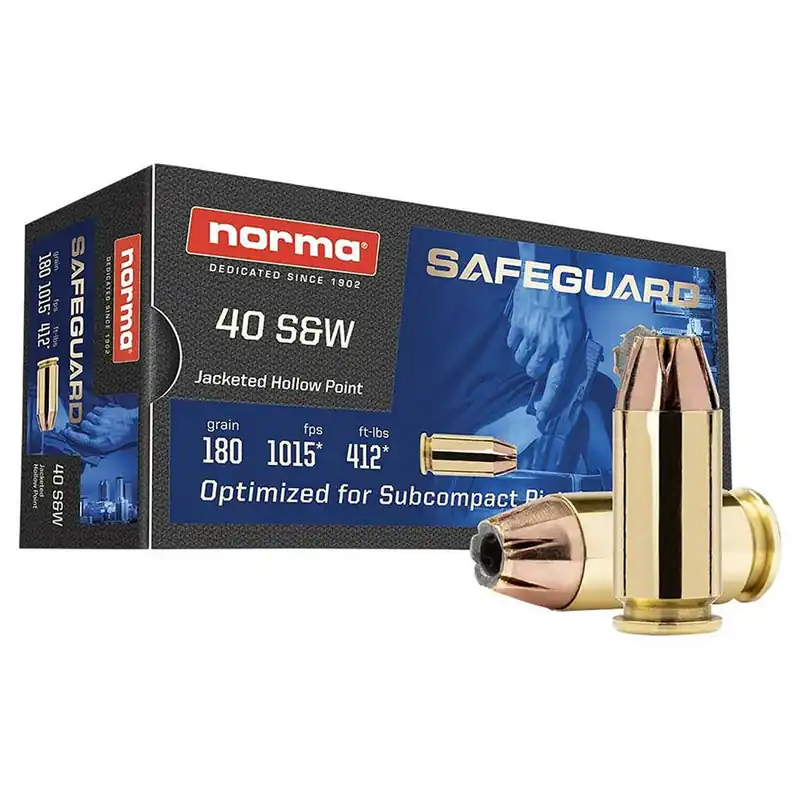 Norma Safeguard .40 S&W Jacketed Hollow Point Handgun Ammunition